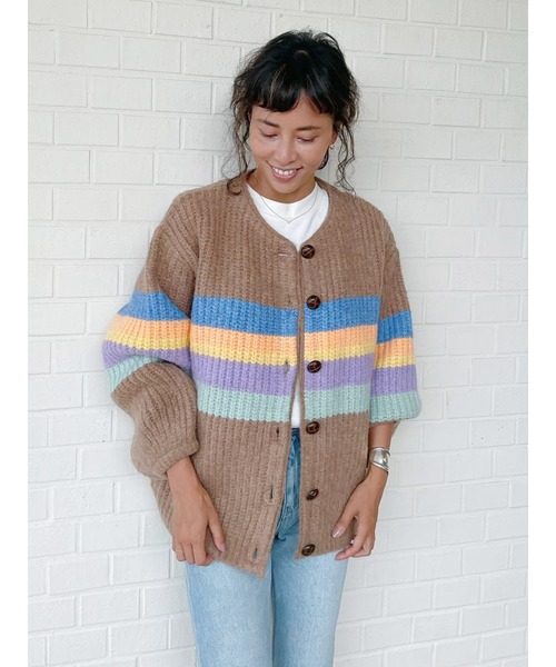 Vicente（ヴィセンテ）の「Rainbow knit cardigan（ニット/セーター・レディース・ベージュ/オフホワイト・FREE）」の9枚目の写真