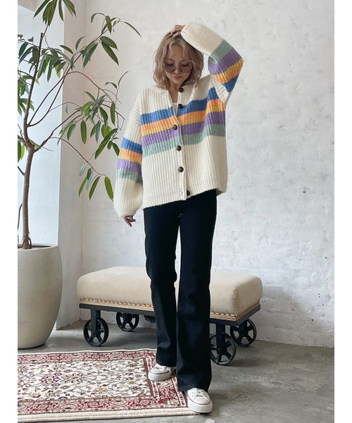 Vicente（ヴィセンテ）の「Rainbow knit cardigan（ニット/セーター・レディース・ベージュ/オフホワイト・FREE）」の10枚目の写真