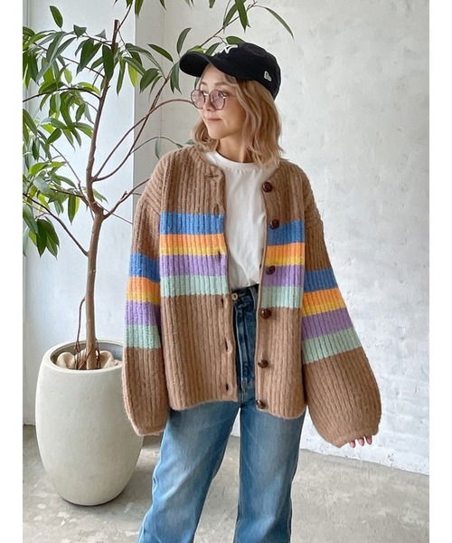 Vicente（ヴィセンテ）の「Rainbow knit cardigan（ニット/セーター・レディース・ベージュ/オフホワイト・FREE）」の11枚目の写真