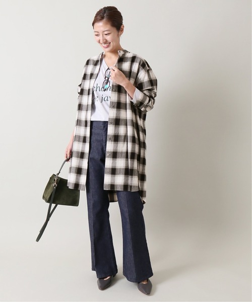 IENA(イエナ)の「ハイカット ネルチェックロングシャツ◆(シャツ/ブラウス・レディース・ホワイト/ブラック・38/36)」の18枚目の写真