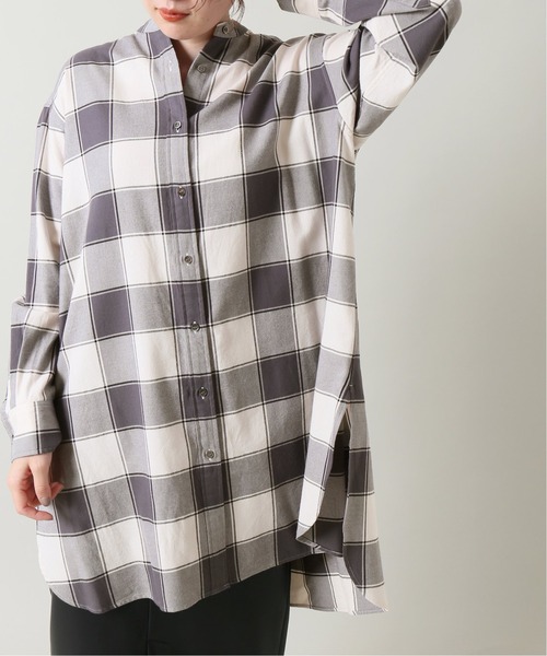 IENA(イエナ)の「ハイカット ネルチェックロングシャツ◆(シャツ/ブラウス・レディース・ホワイト/ブラック・38/36)」の19枚目の写真