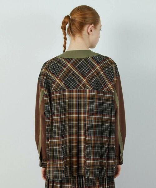 FRAPBOIS（フラボア）の「T/Rチェック ブラウス（シャツ/ブラウス・レディース・ブラウン/グリーン・1）」の21枚目の写真