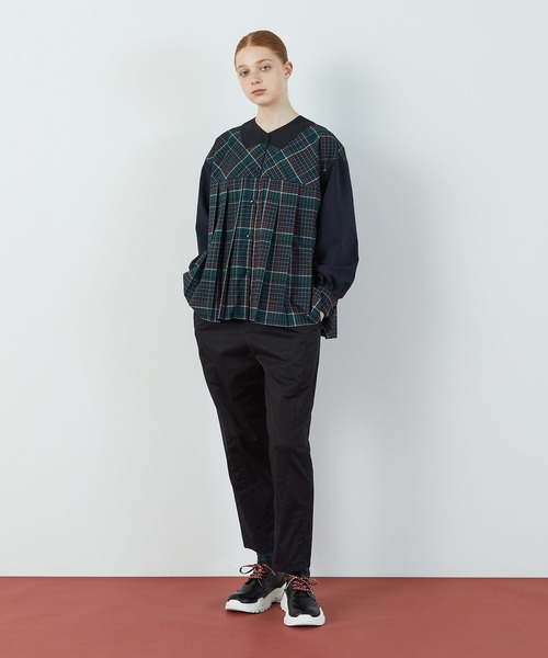 FRAPBOIS（フラボア）の「T/Rチェック ブラウス（シャツ/ブラウス・レディース・ブラウン/グリーン・1）」の15枚目の写真