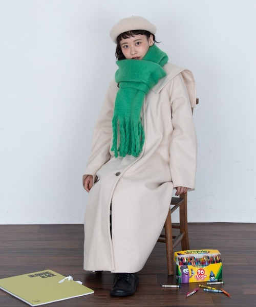 MERLOT(メルロー)の「もこもこマフラー(マフラー・レディース・ブラック/アイボリー/オレンジ/グリーン・FREE)」の15枚目の写真