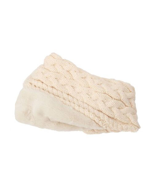 merry jenny（メリージェニー）の「ファーコンビニットスヌード（ネックウォーマー/スヌード・レディース・ブラック/アイボリー・FREE）」の4枚目の写真