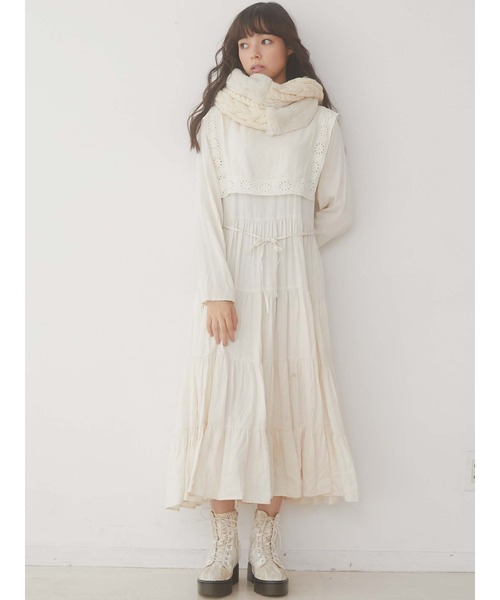 merry jenny（メリージェニー）の「ファーコンビニットスヌード（ネックウォーマー/スヌード・レディース・ブラック/アイボリー・FREE）」の12枚目の写真