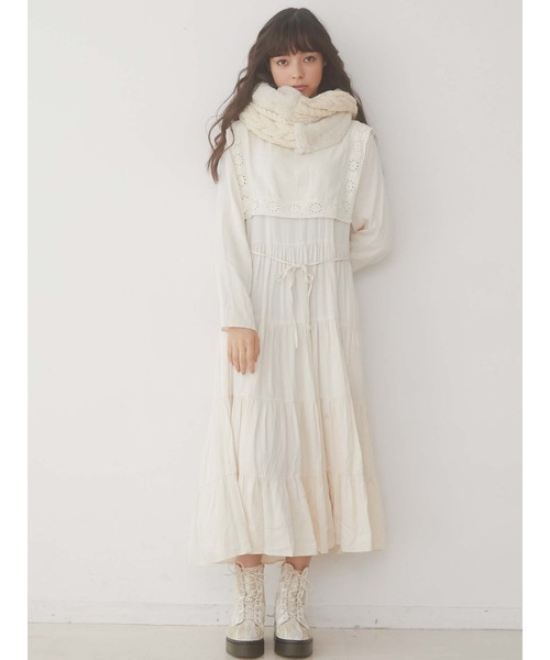 merry jenny（メリージェニー）の「ファーコンビニットスヌード（ネックウォーマー/スヌード・レディース・ブラック/アイボリー・FREE）」の13枚目の写真