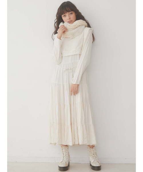 merry jenny（メリージェニー）の「ファーコンビニットスヌード（ネックウォーマー/スヌード・レディース・ブラック/アイボリー・FREE）」の14枚目の写真