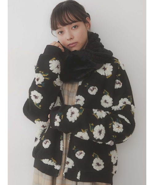 merry jenny（メリージェニー）の「ファーコンビニットスヌード（ネックウォーマー/スヌード・レディース・ブラック/アイボリー・FREE）」の16枚目の写真