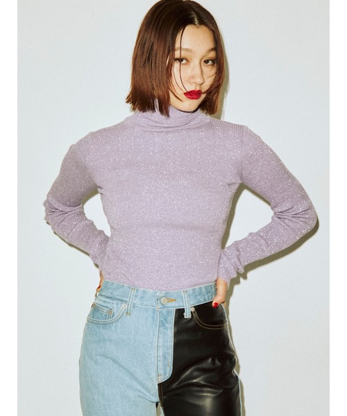 jouetie（ジュエティ）の「ベーシックタートルニット（ニット/セーター・レディース・その他2/その他1/グリーン/ブラック/パープル/ピンク/レッド・MEDIUM）」の3枚目の写真