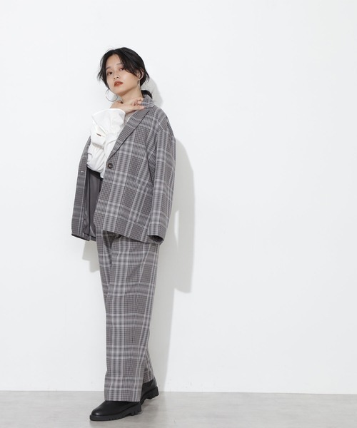 NATURAL BEAUTY BASIC（ナチュラルビューティーベーシック）の「チェックジャケット/0171255980（テーラードジャケット・レディース・グレー系その他/ベージュ系その他・MEDIUM/SMALL）」の13枚目の写真