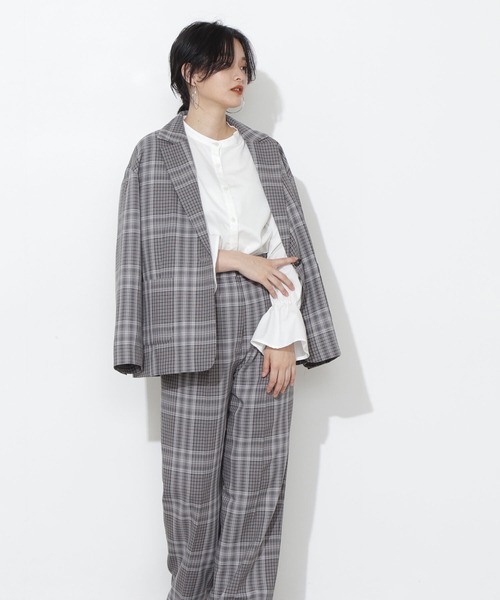 NATURAL BEAUTY BASIC（ナチュラルビューティーベーシック）の「チェックジャケット/0171255980（テーラードジャケット・レディース・グレー系その他/ベージュ系その他・MEDIUM/SMALL）」の14枚目の写真