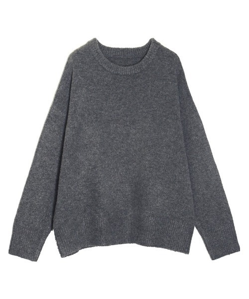 Re:EDIT（リエディ）の「クルーネックニットプルオーバー（ニット/セーター・レディース・ブラック/ベージュ/ピンク/イエロー/ブルー/アイボリー/グレー/チャコールグレー/パープル/ピンク系その他・MEDIUM/LARGE）」の4枚目の写真