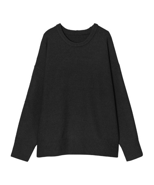 Re:EDIT（リエディ）の「クルーネックニットプルオーバー（ニット/セーター・レディース・ブラック/ベージュ/ピンク/イエロー/ブルー/アイボリー/グレー/チャコールグレー/パープル/ピンク系その他・MEDIUM/LARGE）」の3枚目の写真