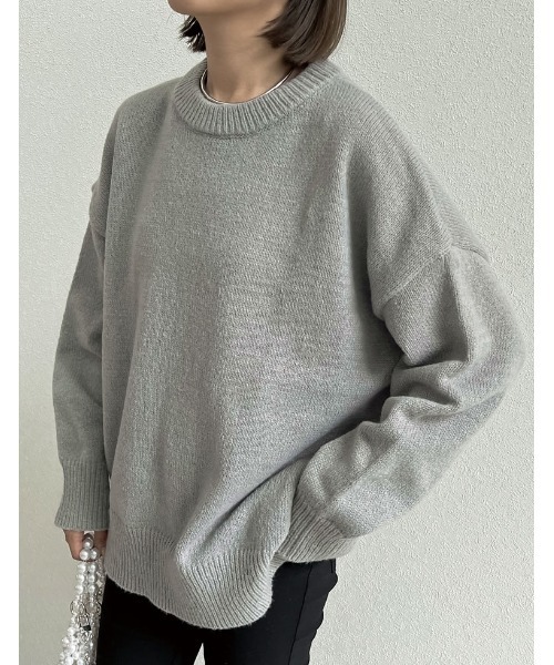 Re:EDIT（リエディ）の「クルーネックニットプルオーバー（ニット/セーター・レディース・ブラック/ベージュ/ピンク/イエロー/ブルー/アイボリー/グレー/チャコールグレー/パープル/ピンク系その他・MEDIUM/LARGE）」の22枚目の写真