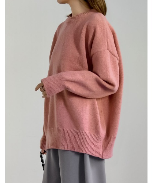 Re:EDIT（リエディ）の「クルーネックニットプルオーバー（ニット/セーター・レディース・ブラック/ベージュ/ピンク/イエロー/ブルー/アイボリー/グレー/チャコールグレー/パープル/ピンク系その他・MEDIUM/LARGE）」の15枚目の写真