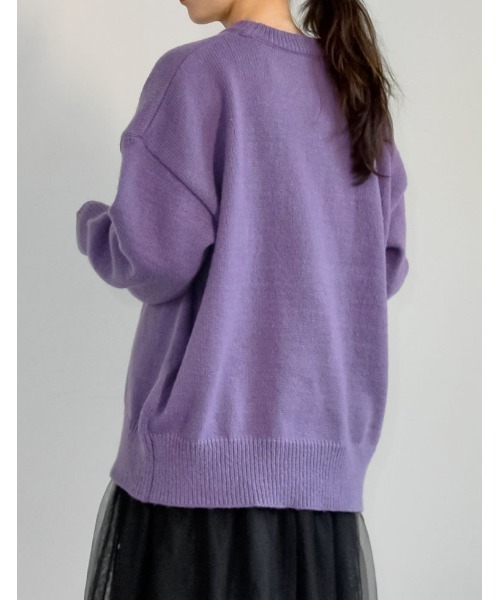 Re:EDIT（リエディ）の「クルーネックニットプルオーバー（ニット/セーター・レディース・ブラック/ベージュ/ピンク/イエロー/ブルー/アイボリー/グレー/チャコールグレー/パープル/ピンク系その他・MEDIUM/LARGE）」の17枚目の写真