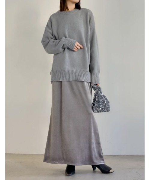 Re:EDIT（リエディ）の「クルーネックニットプルオーバー（ニット/セーター・レディース・ブラック/ベージュ/ピンク/イエロー/ブルー/アイボリー/グレー/チャコールグレー/パープル/ピンク系その他・MEDIUM/LARGE）」の20枚目の写真