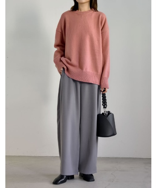 Re:EDIT（リエディ）の「クルーネックニットプルオーバー（ニット/セーター・レディース・ブラック/ベージュ/ピンク/イエロー/ブルー/アイボリー/グレー/チャコールグレー/パープル/ピンク系その他・MEDIUM/LARGE）」の16枚目の写真