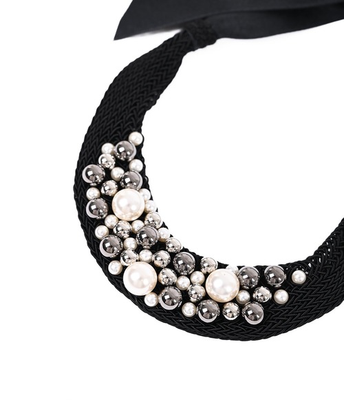 Narcissus（ナルシス）の「【Narcissus】パールリボンネックレス（ネックレス・レディース・ブラック・FREE）」の5枚目の写真