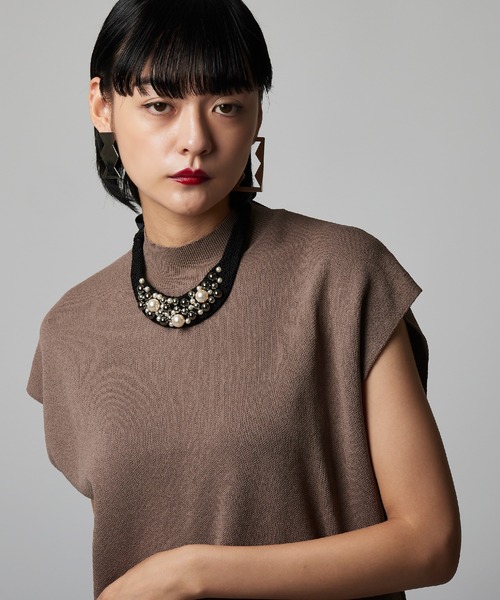 Narcissus（ナルシス）の「【Narcissus】パールリボンネックレス（ネックレス・レディース・ブラック・FREE）」の8枚目の写真