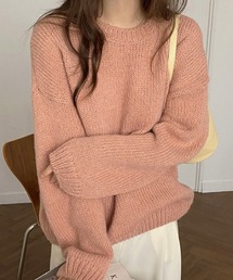ニュアンスカラークルーネックニット