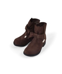 BeBe/スウェードスカラップリボンギャザーショートブーツ(16~21cm)