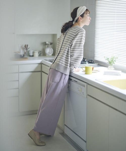 studio CLIP（スタディオクリップ）の「【満点いつものパンツ】柔らかストレッチイージーワイドパンツ（その他パンツ・レディース・ライトグレー/スモーク/ラベンダー・SMALL/MEDIUM/LARGE）」の5枚目の写真