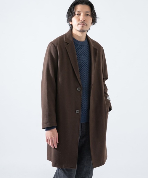 URBAN RESEARCH ROSSO MEN（アーバンリサーチロッソメン）の「『XLサイズあり』Bellandiメルトンチェスターコート（チェスターコート・メンズ・ブラック/ブラウン/チャコールグレー・MEDIUM/X-LARGE/SMALL/LARGE）」の3枚目の写真