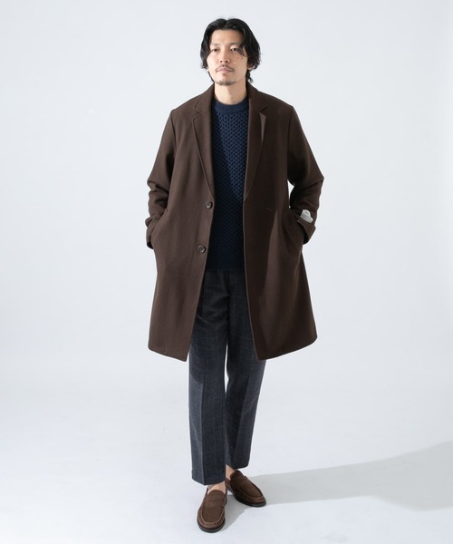 URBAN RESEARCH ROSSO MEN（アーバンリサーチロッソメン）の「『XLサイズあり』Bellandiメルトンチェスターコート（チェスターコート・メンズ・ブラック/ブラウン/チャコールグレー・MEDIUM/X-LARGE/SMALL/LARGE）」の7枚目の写真