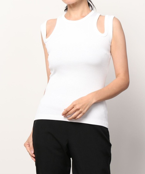 a.w.a.k.e. mode トップス Awake mode women's white cotton top with slipper – Loop