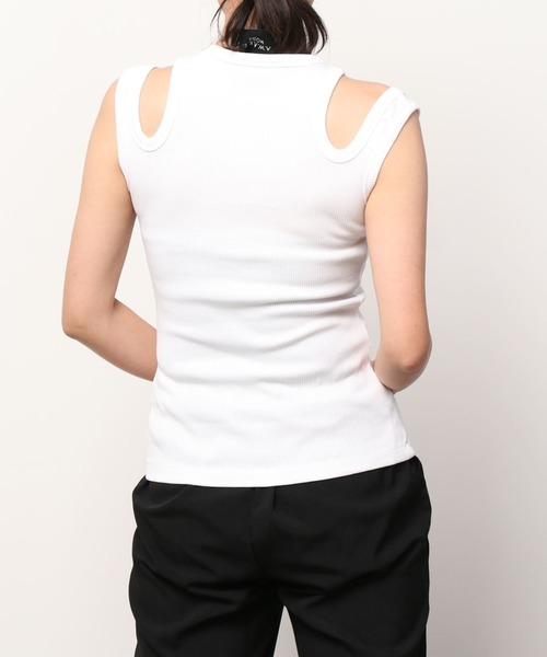 A.W.A.K.E MODE(アウェイク モード)の「【A.W.A.K.E. MODE】 MULTI STRAP TANK TOP(Tシャツ/カットソー・レディース・ホワイト/ブラック・38/36)」の11枚目の写真