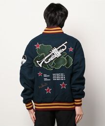【希少サイズXL】HUF×Miles Davis コレクション　スタジャン　緑 希少サイズXL】HUF×Miles Davis コレクションスタジャン緑