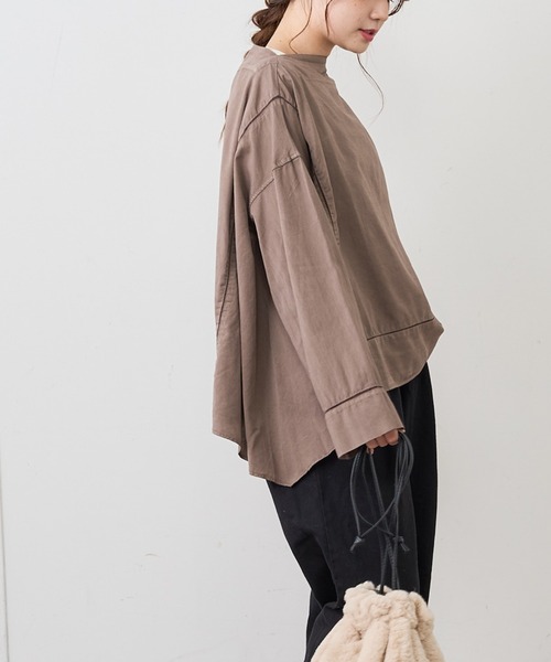 PUAL CE CIN(ピュアルセシン)の「はしご刺繍プルオーバーブラウス(シャツ/ブラウス・レディース・ベージュ/ブルー/モカ/スミクロ・FREE)」の1枚目の写真