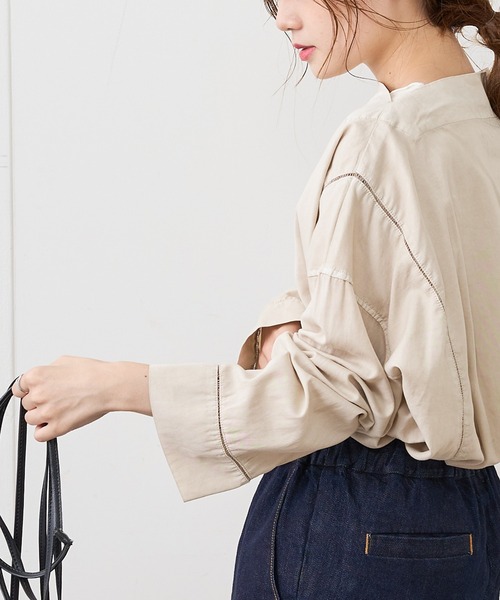 PUAL CE CIN(ピュアルセシン)の「はしご刺繍プルオーバーブラウス(シャツ/ブラウス・レディース・ベージュ/ブルー/モカ/スミクロ・FREE)」の20枚目の写真