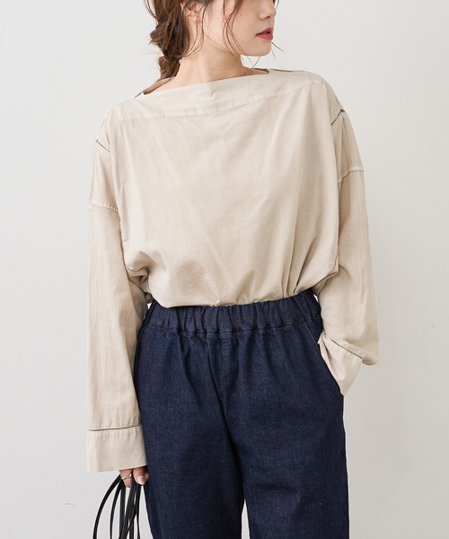 PUAL CE CIN(ピュアルセシン)の「はしご刺繍プルオーバーブラウス(シャツ/ブラウス・レディース・ベージュ/ブルー/モカ/スミクロ・FREE)」の9枚目の写真