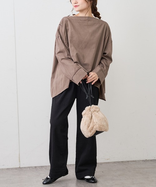 PUAL CE CIN(ピュアルセシン)の「はしご刺繍プルオーバーブラウス(シャツ/ブラウス・レディース・ベージュ/ブルー/モカ/スミクロ・FREE)」の10枚目の写真