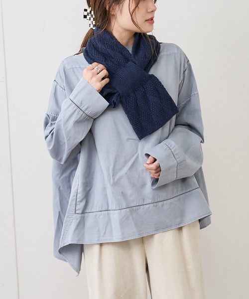 PUAL CE CIN(ピュアルセシン)の「はしご刺繍プルオーバーブラウス(シャツ/ブラウス・レディース・ベージュ/ブルー/モカ/スミクロ・FREE)」の5枚目の写真