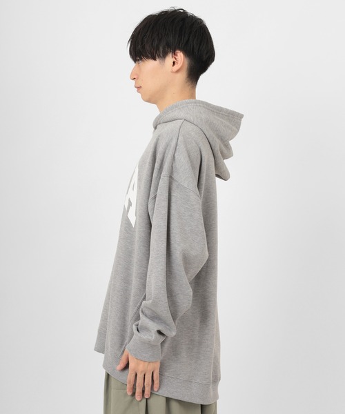 make a ray!（メイク ア レイ！）の「カレッジロゴ オーバーサイズ プリントプルパーカー/フーディー/裏起毛（パーカー・メンズ・ホワイト/ブラック/ベージュ/ネイビー/グレー/ブルー/グリーン/オートミール・M/L/XL）」の18枚目の写真