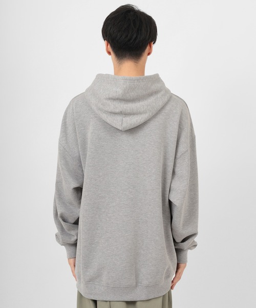 make a ray!（メイク ア レイ！）の「カレッジロゴ オーバーサイズ プリントプルパーカー/フーディー/裏起毛（パーカー・メンズ・ホワイト/ブラック/ベージュ/ネイビー/グレー/ブルー/グリーン/オートミール・M/L/XL）」の19枚目の写真