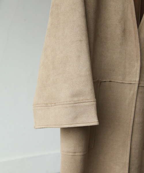 Chillfar（チルファー）の「ノーカラーガウン（ノーカラーコート・レディース・ブラック/ブラウン/グレイッシュベージュ/ベージュ系・FREE）」の7枚目の写真