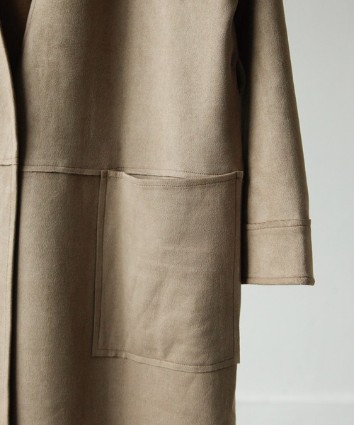 Chillfar（チルファー）の「ノーカラーガウン（ノーカラーコート・レディース・ブラック/ブラウン/グレイッシュベージュ/ベージュ系・FREE）」の8枚目の写真