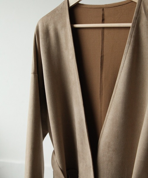 Chillfar（チルファー）の「ノーカラーガウン（ノーカラーコート・レディース・ブラック/ブラウン/グレイッシュベージュ/ベージュ系・FREE）」の10枚目の写真