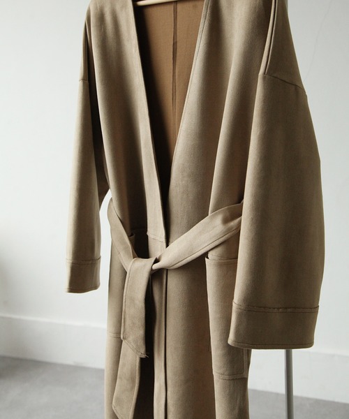 Chillfar（チルファー）の「ノーカラーガウン（ノーカラーコート・レディース・ブラック/ブラウン/グレイッシュベージュ/ベージュ系・FREE）」の11枚目の写真