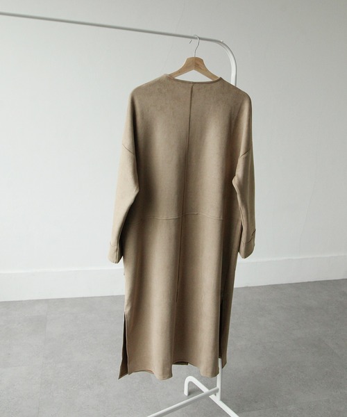 Chillfar（チルファー）の「ノーカラーガウン（ノーカラーコート・レディース・ブラック/ブラウン/グレイッシュベージュ/ベージュ系・FREE）」の12枚目の写真