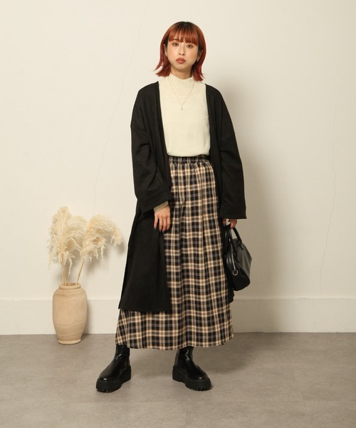 Chillfar（チルファー）の「ノーカラーガウン（ノーカラーコート・レディース・ブラック/ブラウン/グレイッシュベージュ/ベージュ系・FREE）」の13枚目の写真