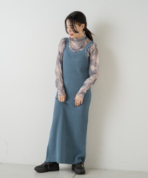 Kastane(カスタネ)の「【SETアイテム】クロップドニット×キャミワンピースSET(ワンピース・レディース・ブルー/ブラック・FREE)」の17枚目の写真