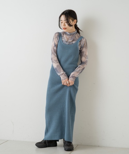 Kastane(カスタネ)の「【SETアイテム】クロップドニット×キャミワンピースSET(ワンピース・レディース・ブルー/ブラック・FREE)」の18枚目の写真