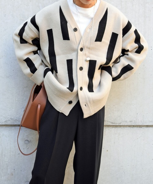 Marient(マリエント)の「スティックニットカーディガン/ユニセックス(ニット/セーター・レディース・ベージュ/ブラック/グレー・FREE)」の3枚目の写真