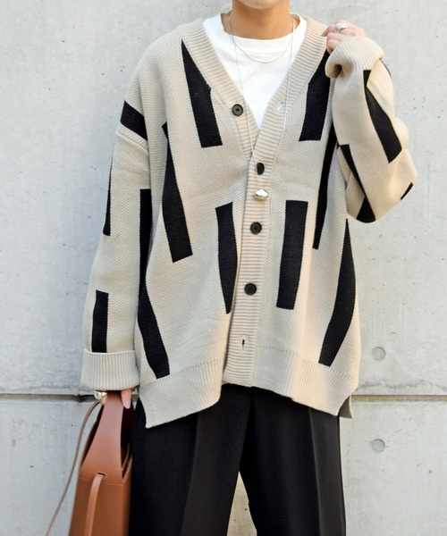 Marient(マリエント)の「スティックニットカーディガン/ユニセックス(ニット/セーター・レディース・ベージュ/ブラック/グレー・FREE)」の17枚目の写真